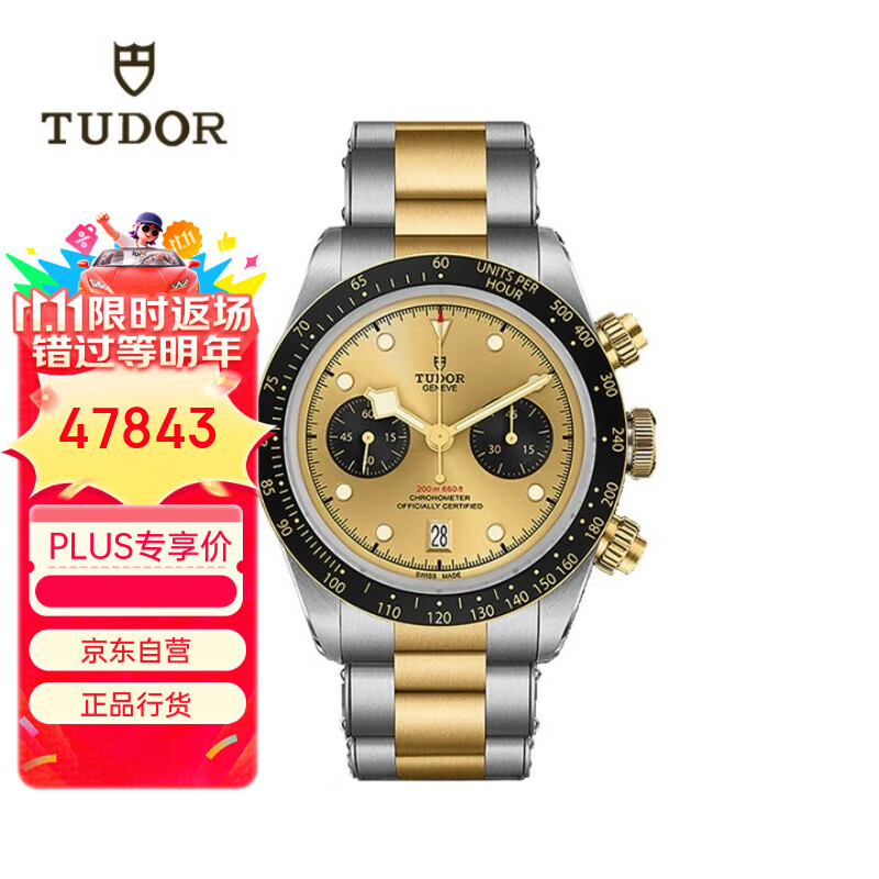 帝舵（TUDOR）碧湾 瑞士手表 钢带金盘 小秒针男表 41mm M79363N-0007