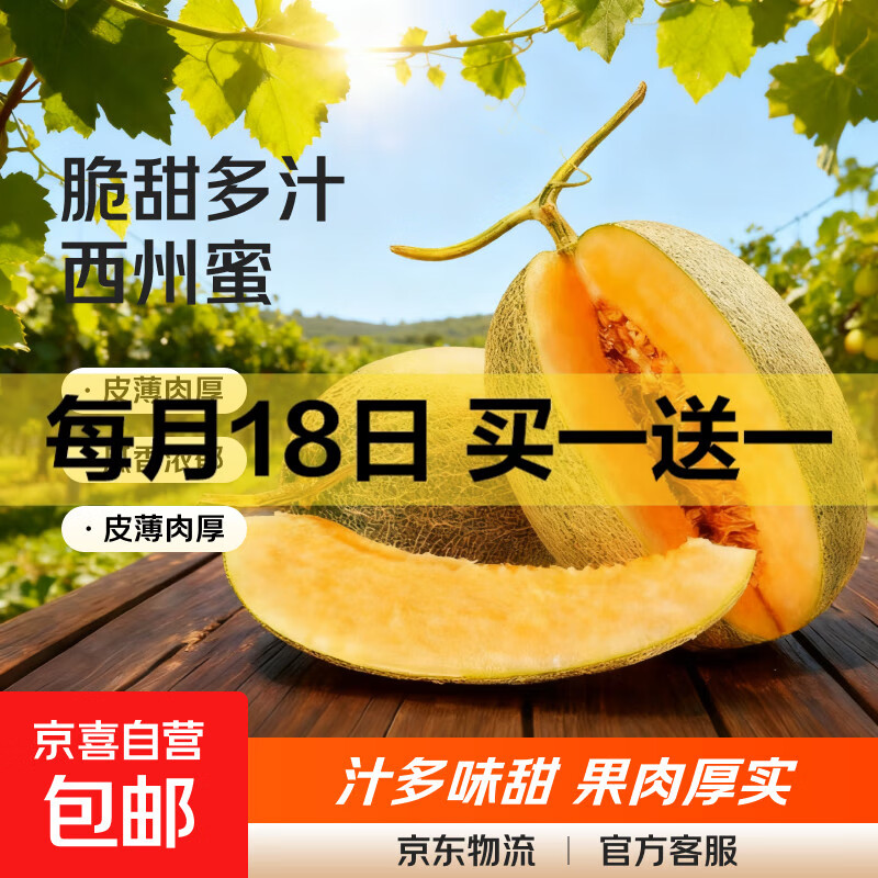正宗哈密瓜西州蜜大果甜瓜新鲜采摘蜜瓜脆甜多汁整箱 哈密瓜1.5-2斤