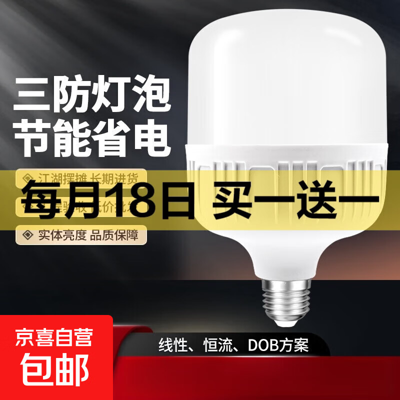 【护眼LED】户外超亮白光防水防潮防尘露营灯大功率球泡灯家用 5W白光【福利款】1个