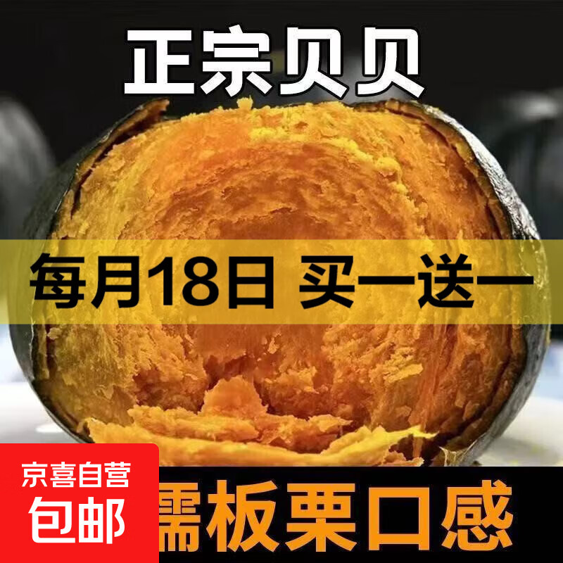 正宗现摘当季贝贝南瓜板栗味宝宝老人辅食软糯香甜减脂新鲜蔬菜 贝贝南瓜小果 3斤 带箱
