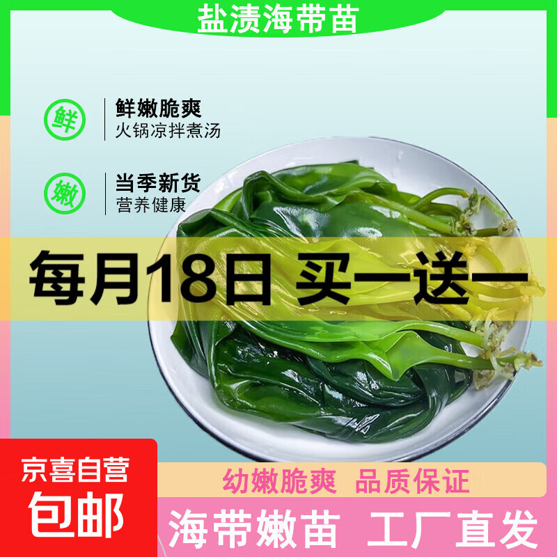 海带嫩苗霞浦海带苗火锅3秒菜凉拌菜海带苗海带嫩苗霞浦特产海产 [头水海带嫩苗]250g*1