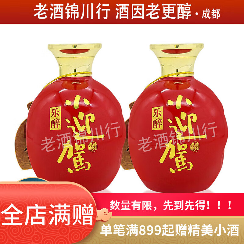 迎驾贡酒 乐醉小迎驾 红瓶 45度 175ml 浓香型白酒 175ml*2瓶