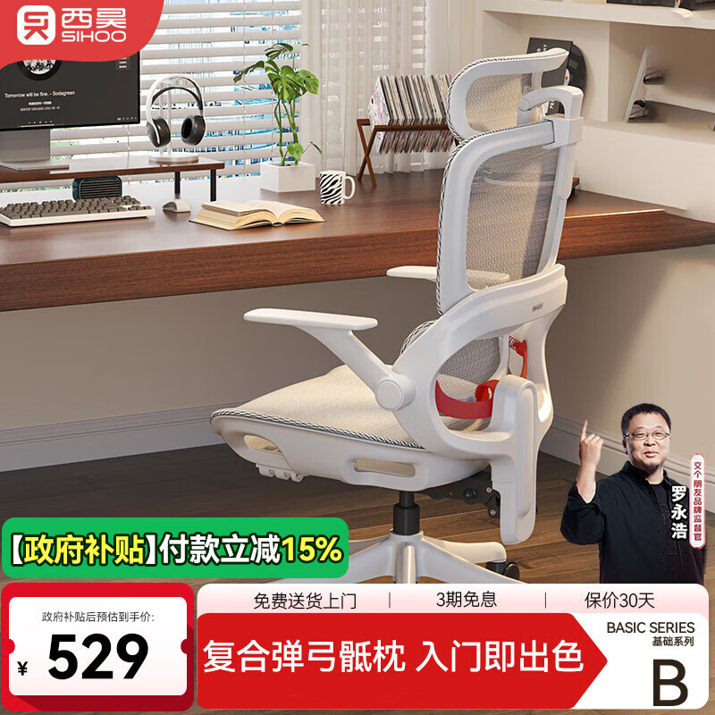 西昊B100Lite 人体工学椅办公椅电脑椅子人工力学座椅久坐电竞椅学习