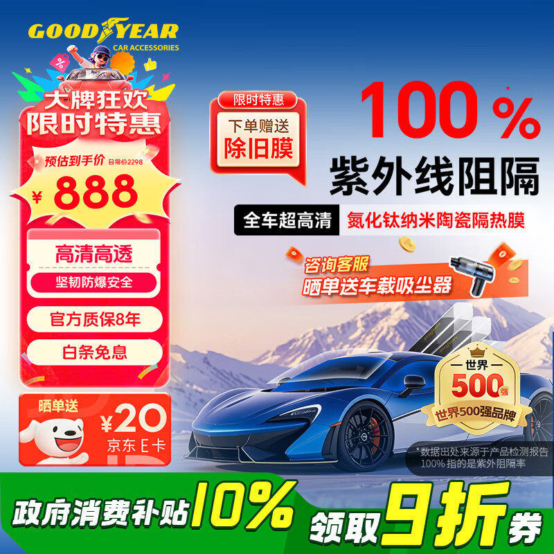 固特异（Goodyear）汽车贴膜 琥珀70SE系列汽车玻璃膜汽车膜全车膜防晒隔热车窗贴膜隐私膜