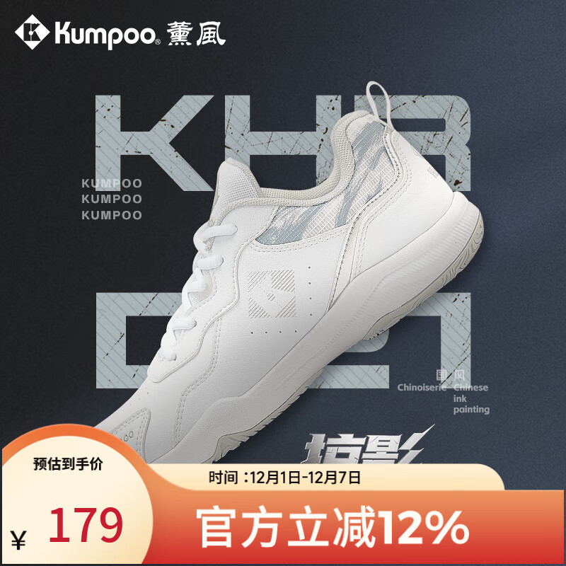 薰风（KUMPOO）星云D16羽毛球鞋 透气百搭防滑减震熏风入门进阶男女同款运动鞋 掠影D21 白银色 41