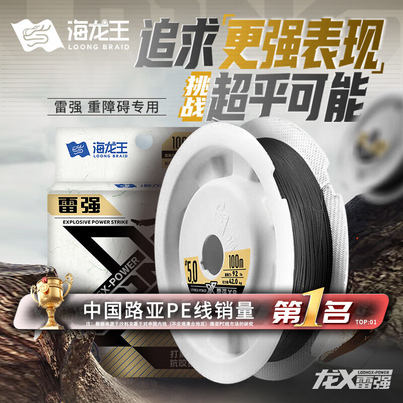 海龙王pe线路亚线龙X雷强8编pe线路亚打黑专用大力马远投钓鱼线主线新品 龙X-雷强x8黑色100米 4.0#