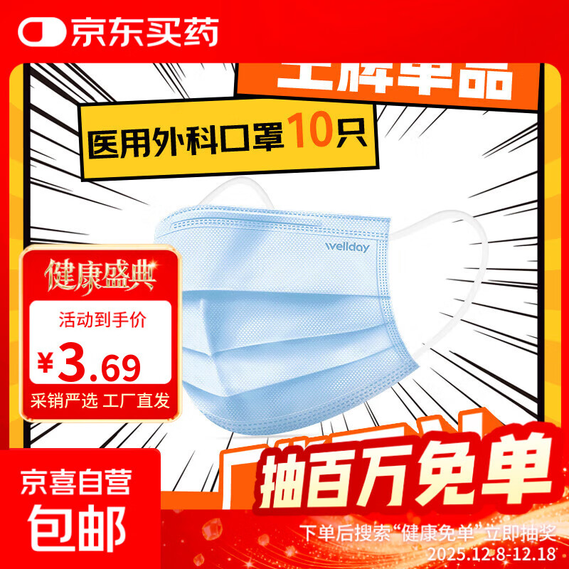 一次性医用外科口罩三层防护灭菌级成人外科防病毒细菌雾霾防风 成人【外科灭菌级】蓝色10只
