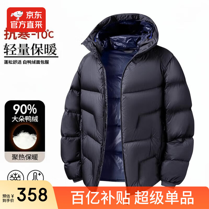 懿龙90鸭绒滑雪保暖厚羽绒服短款2025年新款羽绒服男情侣抗寒外套 藏青色 3XL 190【175-190斤】