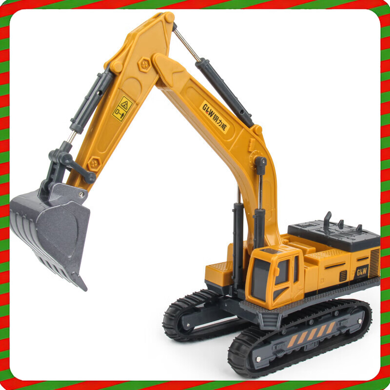恩贝家族儿童合金挖掘机玩具车1-3-6岁工程挖土汽车模型圣诞礼物男孩