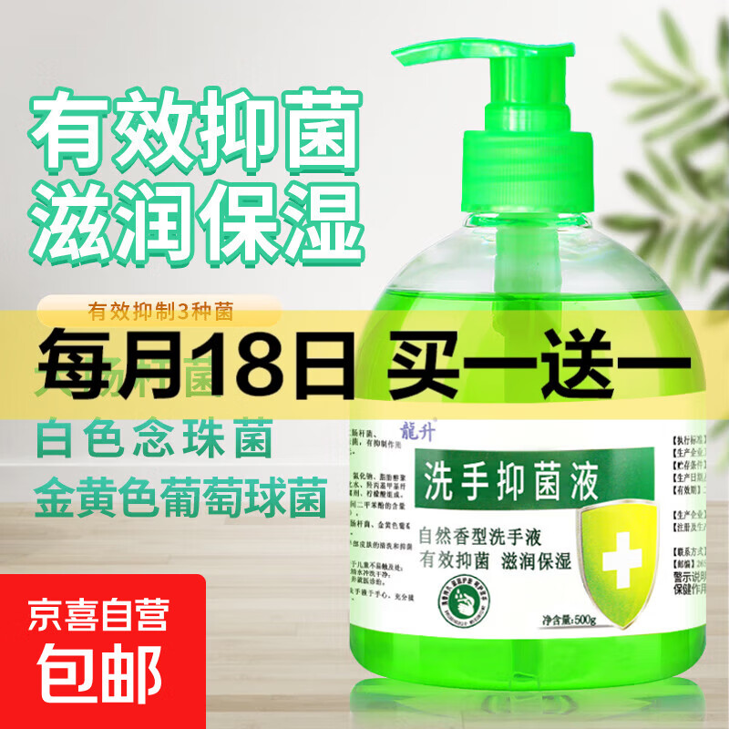 【日销爆款】龍升抑菌洗手液500g医用商用家用清香型保湿持久留香 芦荟抑菌洗手液500g*1瓶