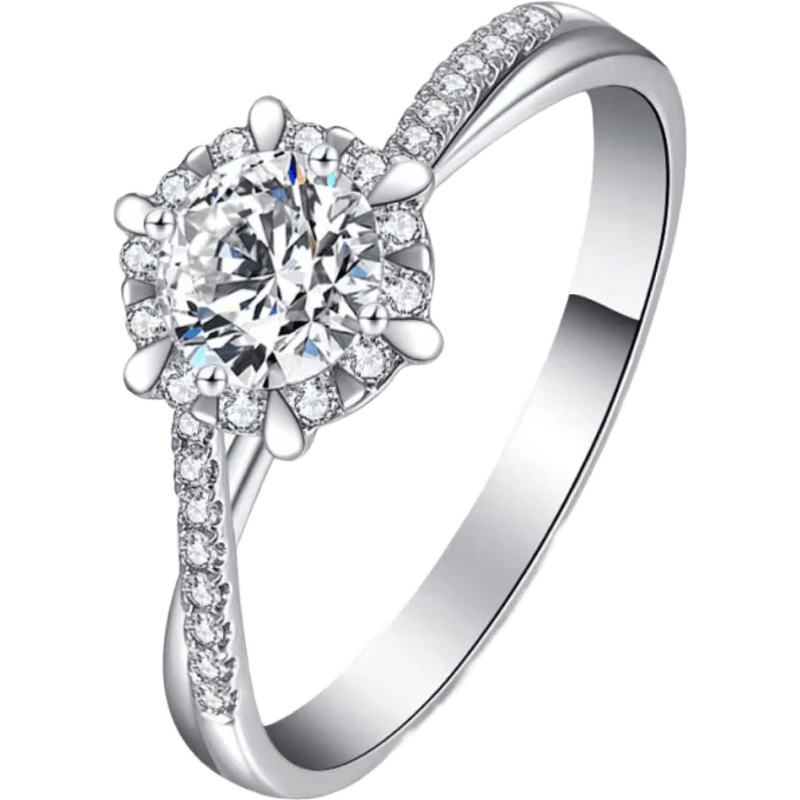 �����鱦18K�������ָŮ������Ȼ��ʯDEɫ������ɫ�߶�����������Ϧ ��â�ǹ�Լ45��(����30��)HɫSI 9-20��Ȧ����ѯ5513.95Ԫ