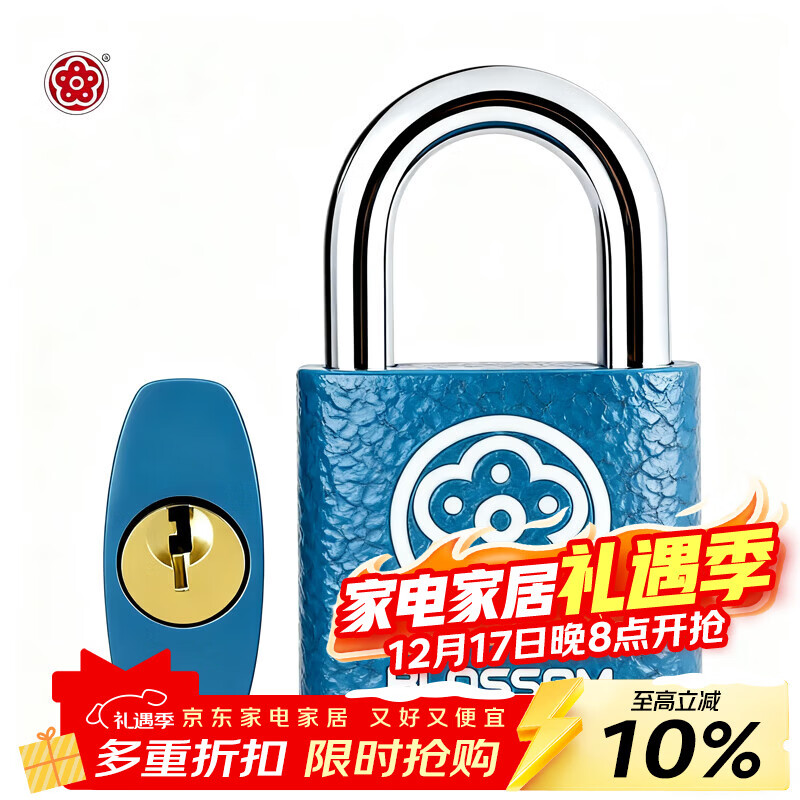 梅花（BLOSSOM）挂锁抽屉锁工具箱学生宿舍柜子锁电表箱锁小锁BC2925蓝25MM