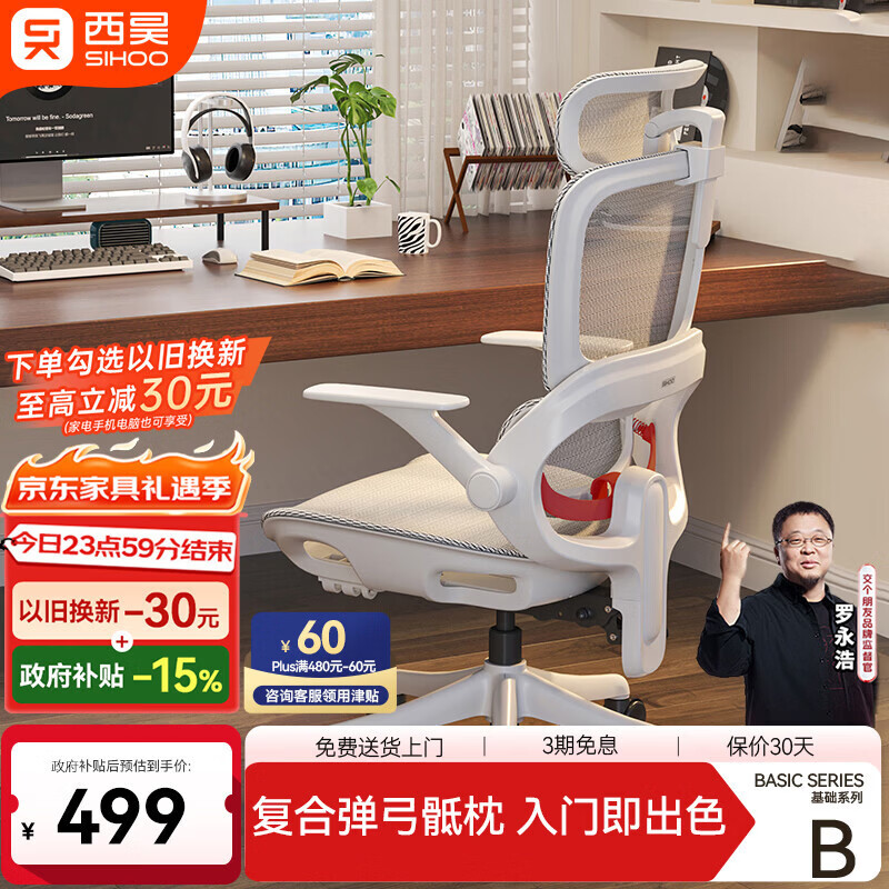 西昊B100Lite 人体工学椅办公椅电脑椅子人工力学座椅久坐电竞椅学习