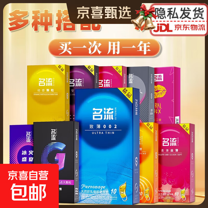 名流避孕套超薄情趣安全套延时持久装延时男用官方旗舰店正品byt 【共10只】超滑超薄