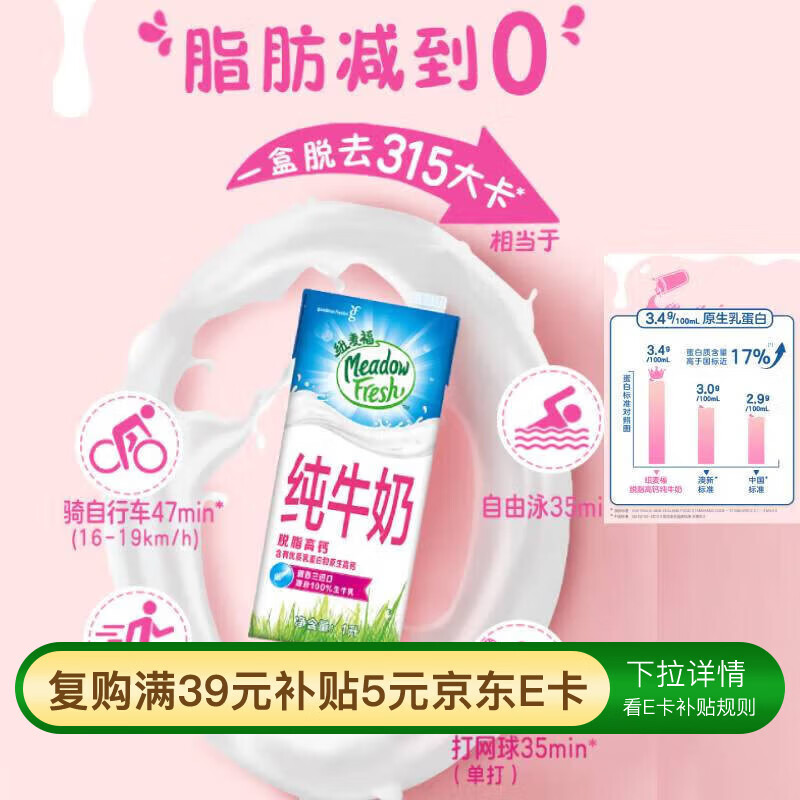 Meadow fresh/Ŧ�� �߸���֬ ���ְ� ��ţ�� 3.4g������ 1L 12�� 62.99Ԫ