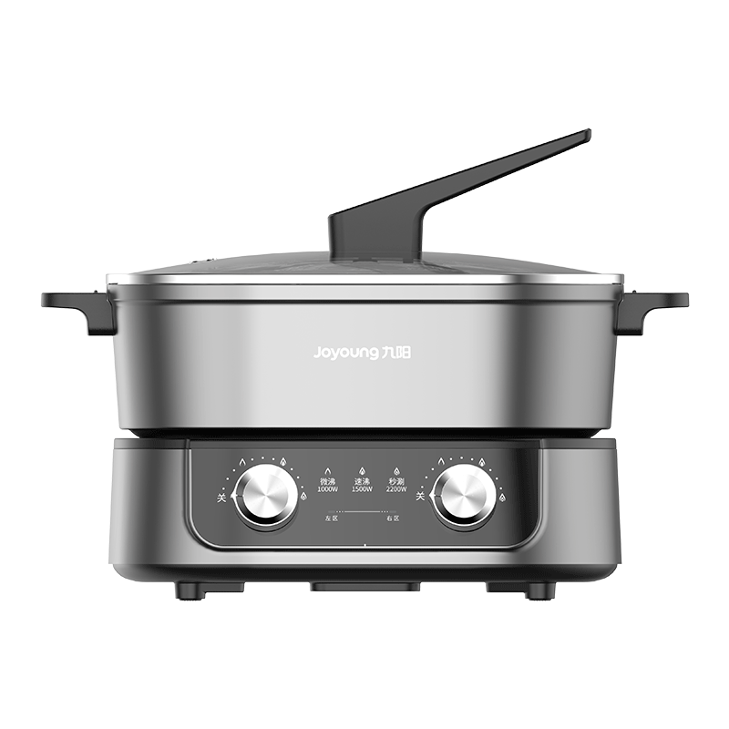 九阳（Joyoung）电火锅鸳鸯锅双区秒涮家用多功能煎炒分控速沸电热锅不粘分体式电煮锅 HG60-G599 6L 【高性价比】分区控