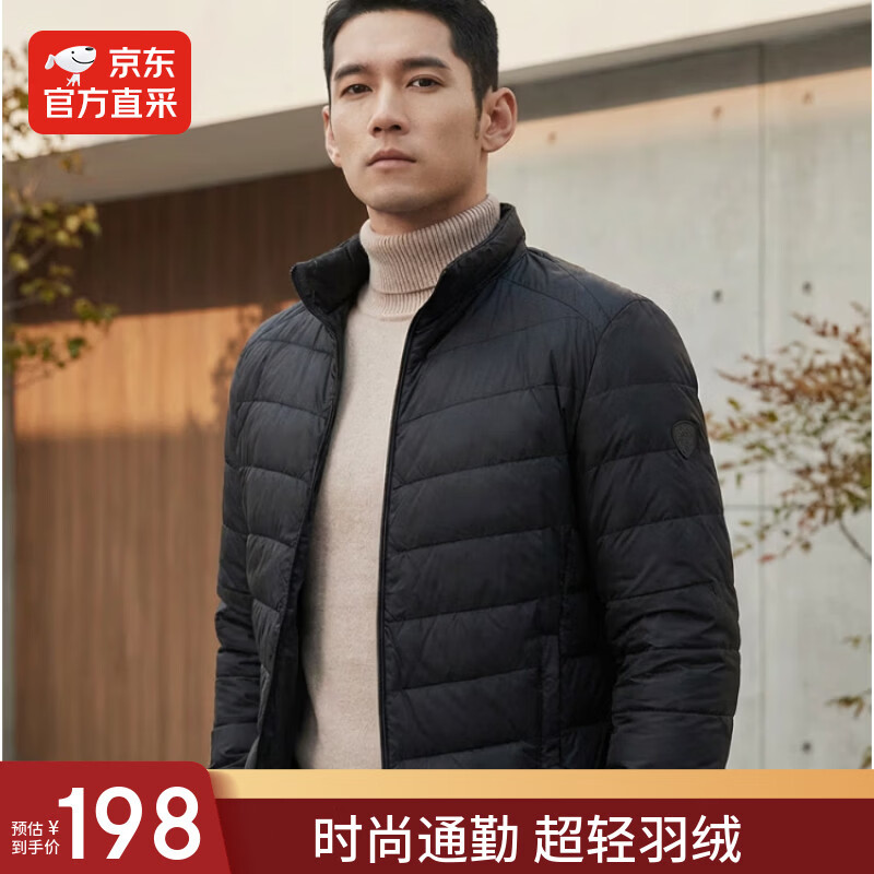【鹦鹉梨专属】25秋冬男士短款运动风便携立领轻薄休闲排骨羽绒服 黑色 2XL 140-160斤 京东折扣/优惠券
