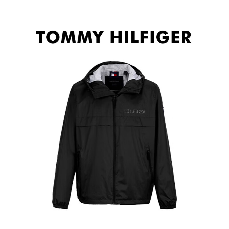Tommy Hilfiger春夏新款时尚运动男轻薄夹克外套礼物153AN883黑L