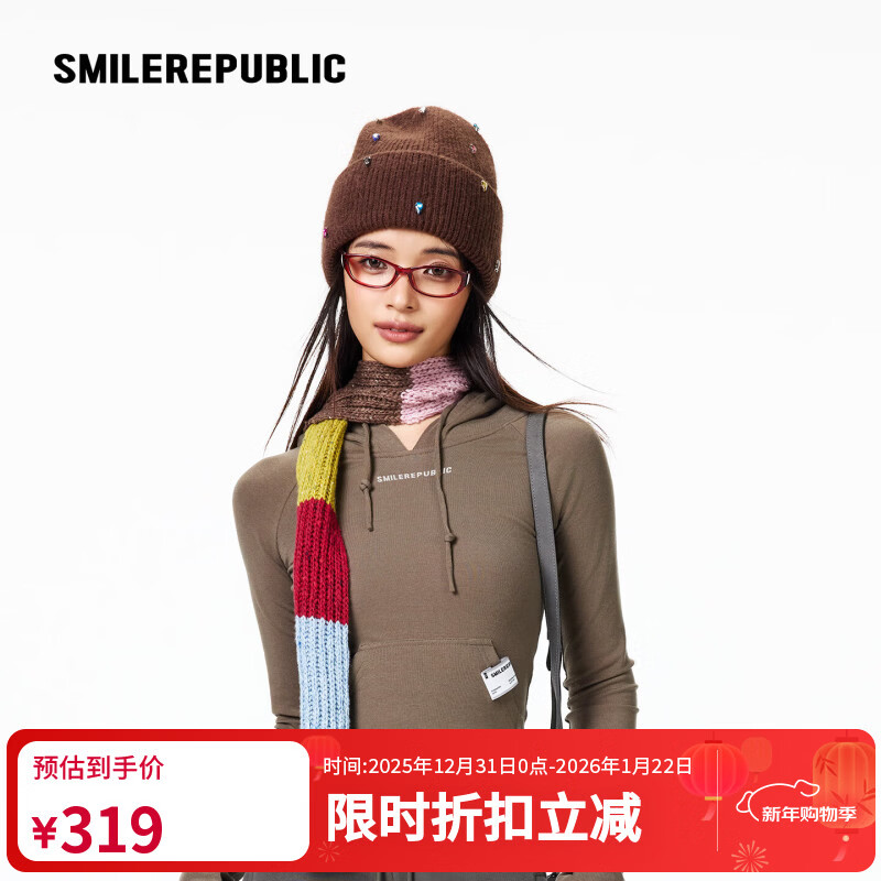 smilerepublic弹力修身印花小卫衣舒适百搭连帽卫衣夏季新款潮流显瘦韩版宽松 深绿灰 L