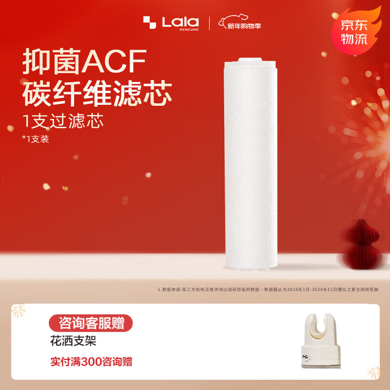 LALAPERCARE太空环四重过滤净水抑菌花洒抗菌增压除氯过滤花洒新款淋浴喷头 1支ACF碳纤维替换芯