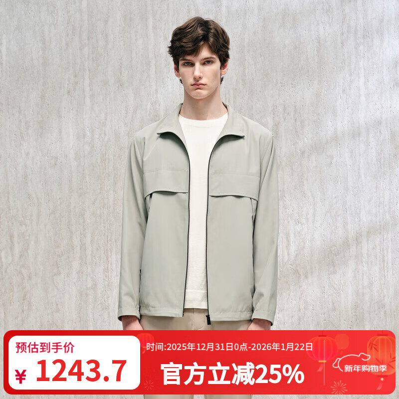 汉麻世家（HANP）男士秋季休闲外套汉麻户外通勤立领夹克上衣