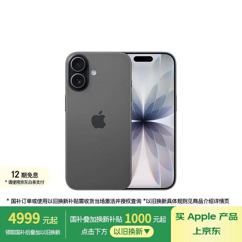 Apple/苹果 iPhone 17 256GB 黑色 支持移动联通电信5G 双卡双待手机