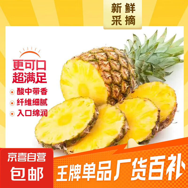 黑钻凤梨孕妇儿童新鲜水果酸甜热带水果脆甜多汁坏果包赔产地直发 1个装中果 单果1.3-1.7斤