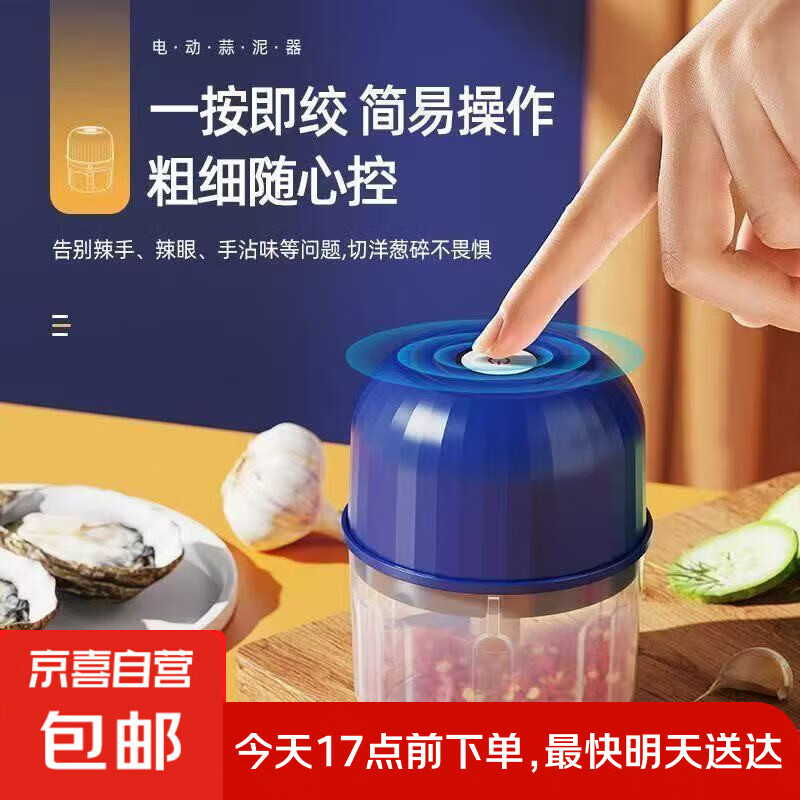 绞蒜器蒜泥器绞肉机大容量多功能料理机葱姜蒜捣蒜器火锅蘸料 【3叶刀】 250ml type-c快充