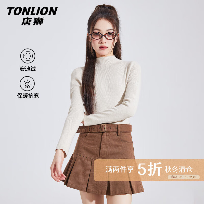 ���ڲ�������ʨ��TonLion��ë��Ůװ����찲������֯����ů�����ﶬ���¿��ڴ������·�Ů119.9Ԫ��2��(��59.95Ԫ/��)