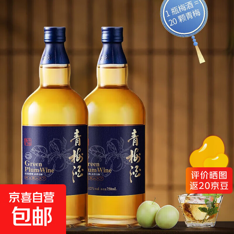 青梅酒低度微醺晚安酒水果酒梅子酒聚会酒春节年货 12度 750mL 2瓶