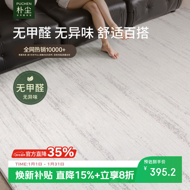 朴尘月光云境无甲醛地毯客厅高级感轻奢极简轻奢2026新款 月光云境 200cm*300cm