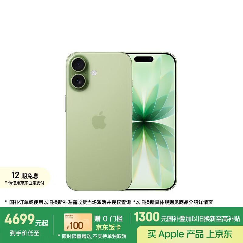 Apple/苹果 iPhone 17 256GB 鼠尾草绿色 支持移动联通电信5G 双卡双待手机