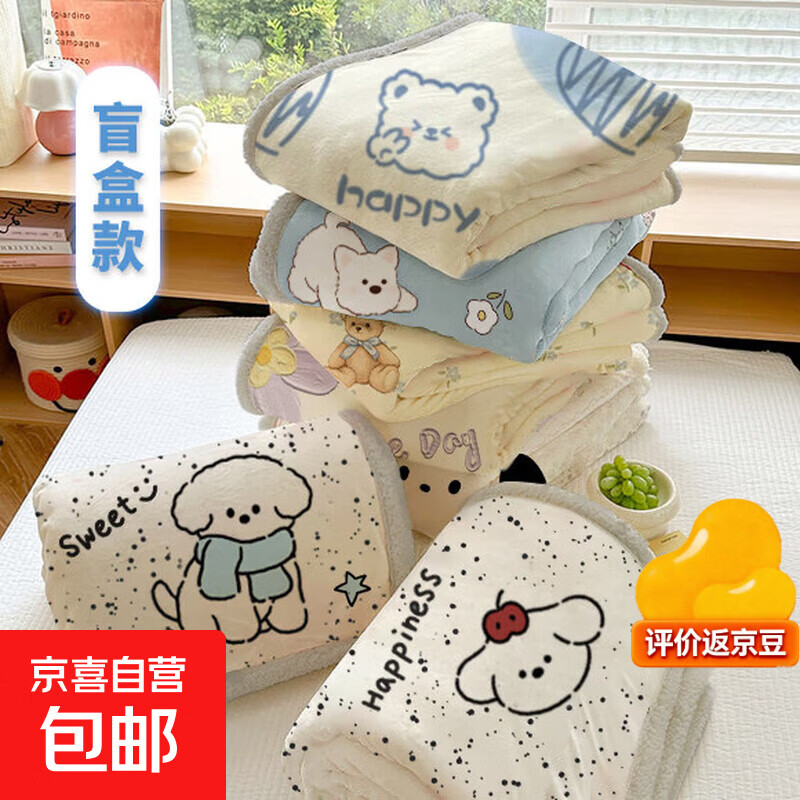 网红毛毯冬季加厚小毯子办公室午睡毯牛奶绒绒毯沙发膝盖盖毯 盲盒款【亏本清仓】 70×100cm