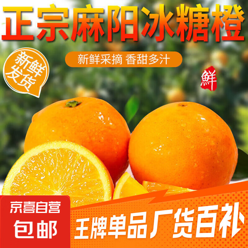 湖南麻阳芷江冰糖橙冰糖柑鲜甜爆汁应季水果树上熟 50-60mm 带箱1斤装50-60mm