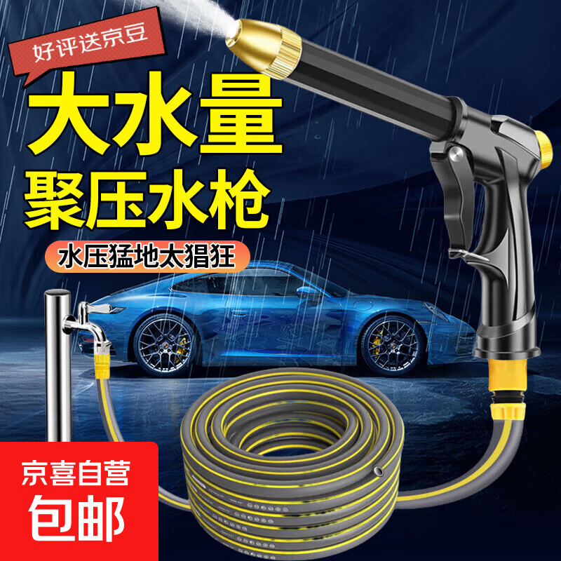 洗车高压水枪园艺花园浇花浇水刷车神器家用水管软管喷头 水枪+水管10米