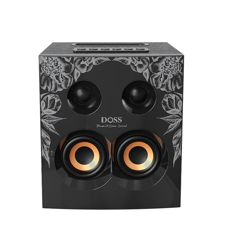 DOSS（德仕）高音質(zhì)桌面藍(lán)牙音響HiFi立體音低音炮家用便攜式全景聲音箱可插卡大功率重低音柏林之聲 丹貴款-HiFi音質(zhì)-送落地支架
