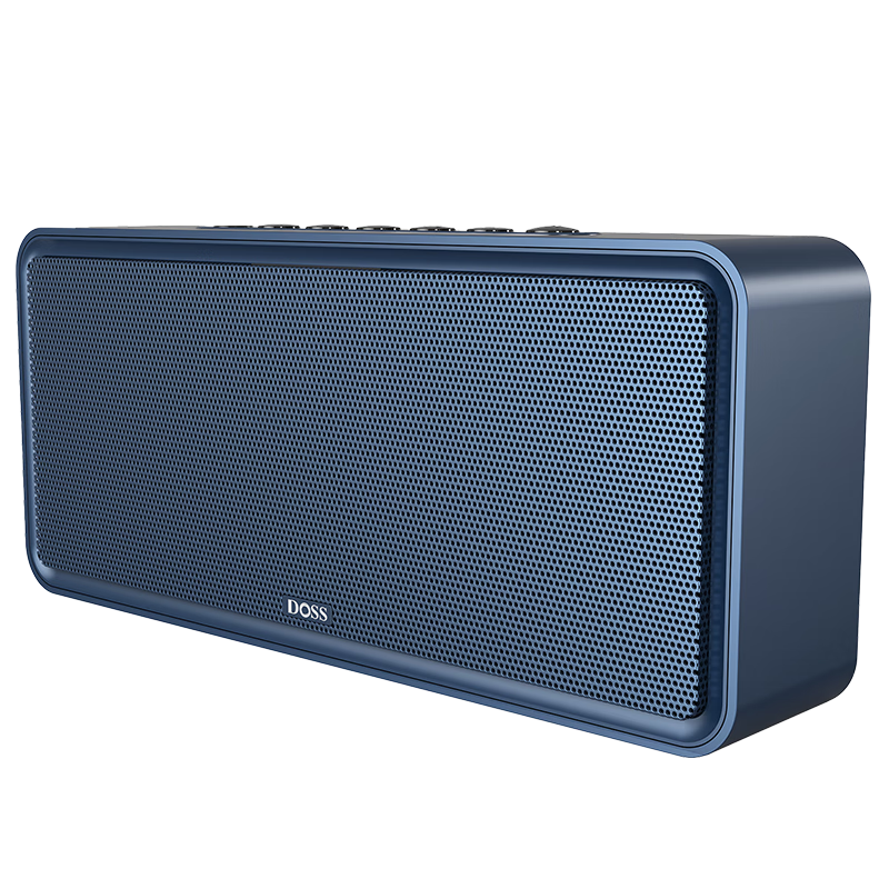 DOSS （德仕）DS-1833無線藍牙音箱HiFi客廳桌面2.1重低音炮手機電腦家庭藍牙音響 藍色【DSP立體音+三喇叭雙振膜】