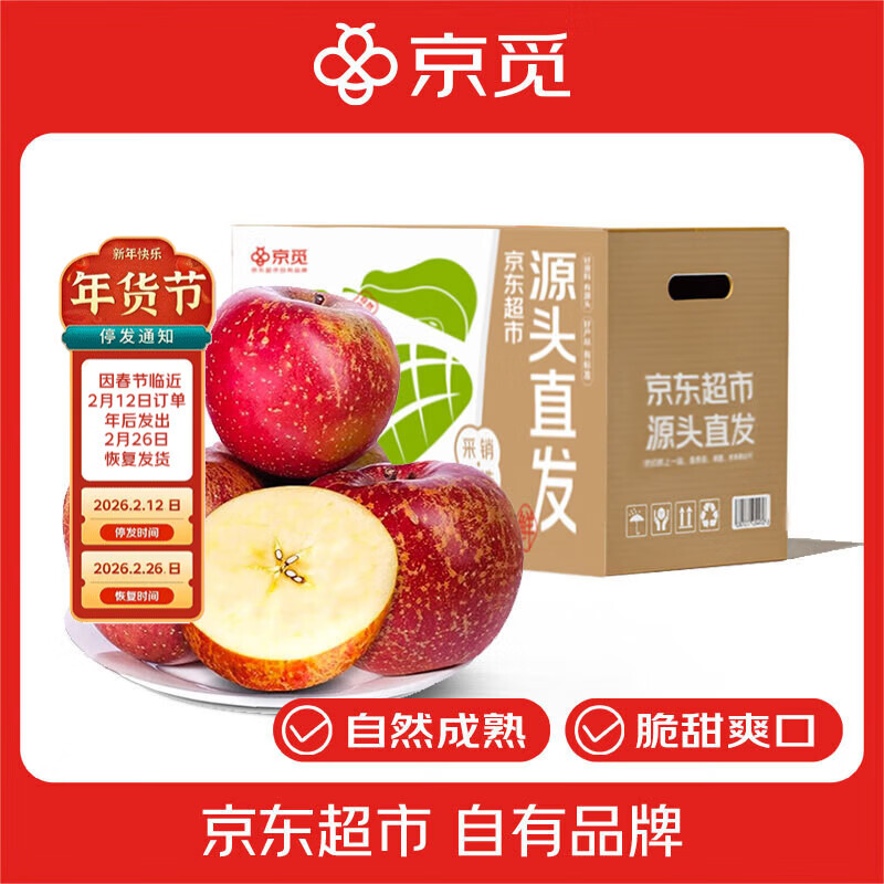 京觅四川大凉山丑苹果 净4.5斤 单果70mm+新鲜水果冰糖心苹果源头直发
