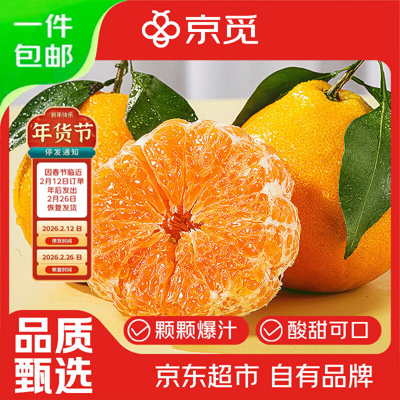 京觅四川春见耙耙柑 4.5斤 单果70mm+ 粑粑柑柑橘生鲜水果 源头直发