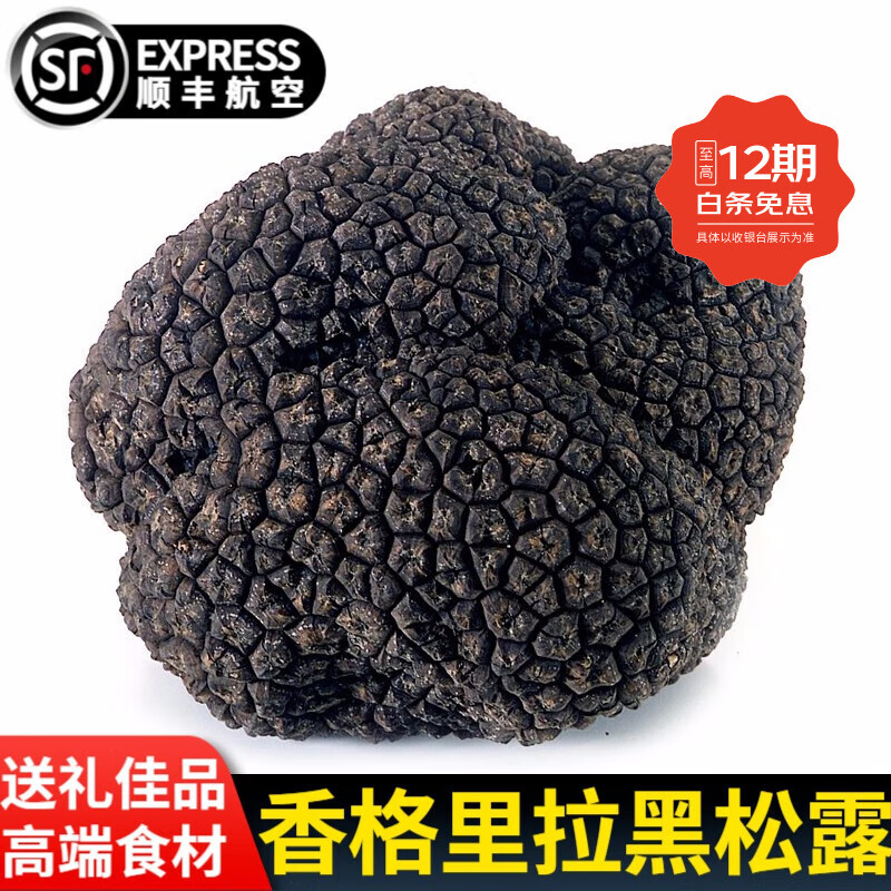 星云湖【顺丰航空】香格里拉黑松露猪拱菌野生菌礼盒装生鲜高端年货送礼 新鲜黑松露 直径4-6cm 净重500g