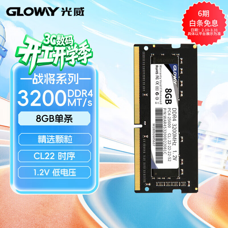 gloway/���� ����C22 DDR4 3200MHz �ڴ��� 8G