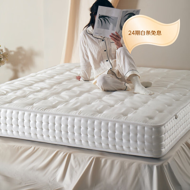 息刻X2 席梦思180*200cm家用床垫酷布独立袋装弹簧床垫厚偏硬黄麻 X2 偏软/云感柔弹的包裹感 厚23cm 2000mm*2200mm 京东折扣/优惠券