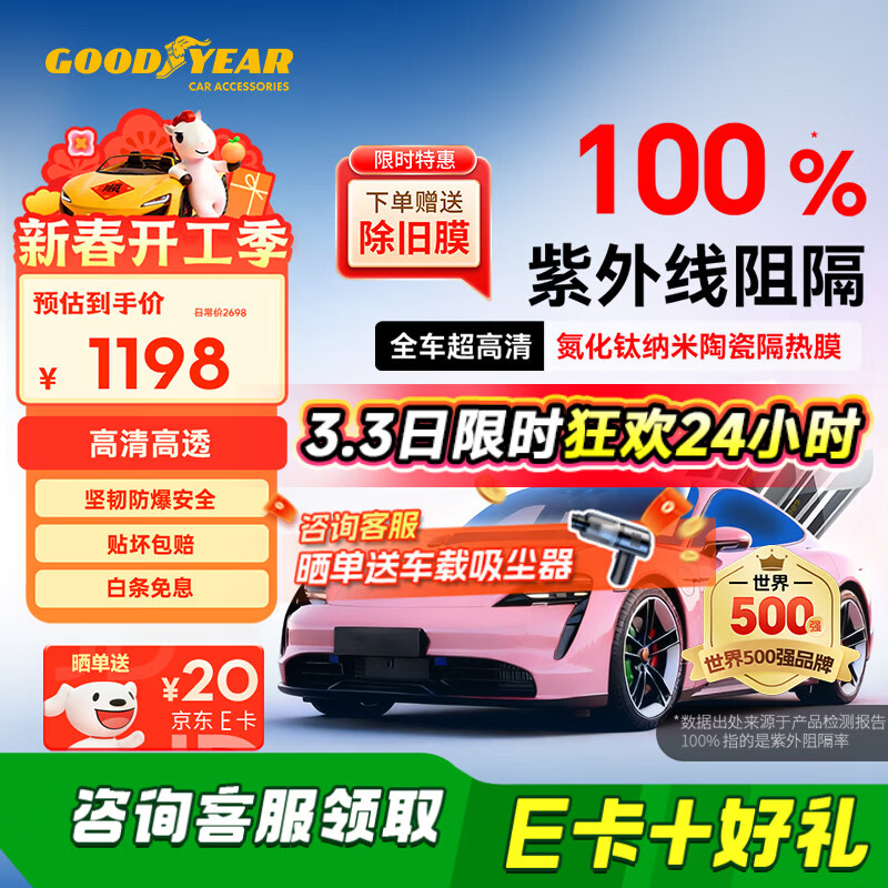 固特异（Goodyear）汽车贴膜 琥珀70系列 埃安UT汽车玻璃膜汽车膜全车膜防晒隔热车窗膜贴膜全车膜