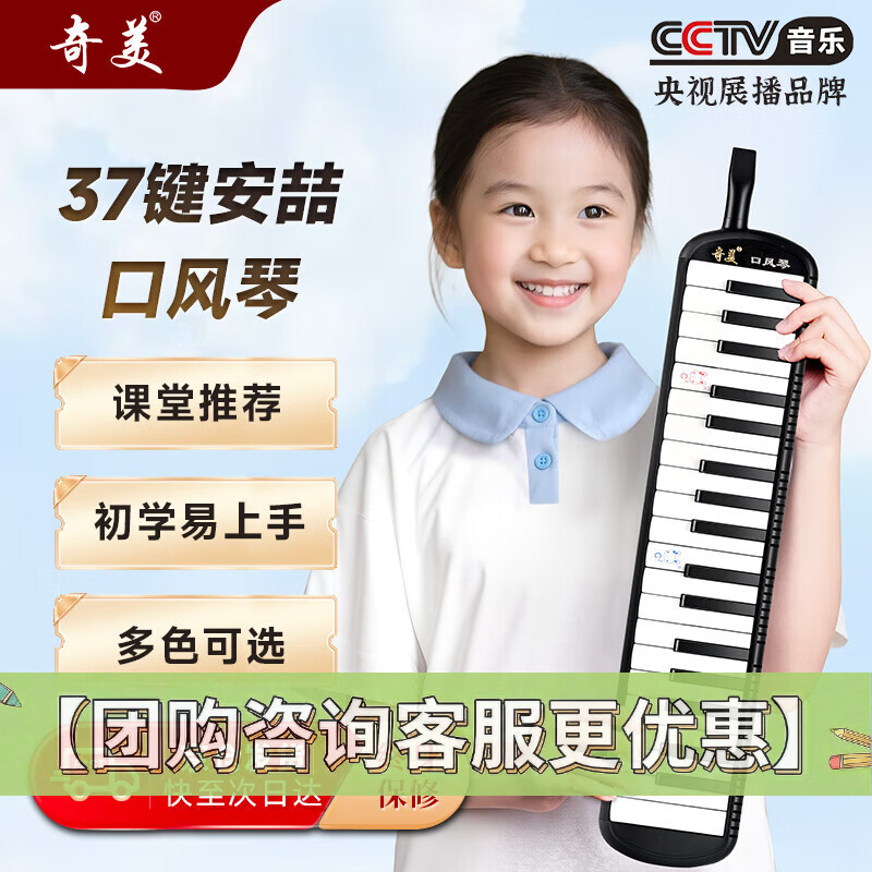 奇美37键 教学推荐 帆布软包 口风琴安喆（黑色、配吹奏说明）