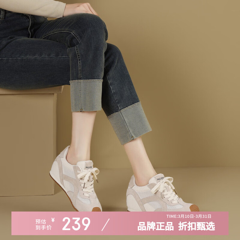 ľ��ɭ��MULINSEN��ŮЬ���е�ѵЬŮʿ����ƽ��ŮЬϵ���˶�ʱ�к�׵�ЬŮ��Ь�� �� 35