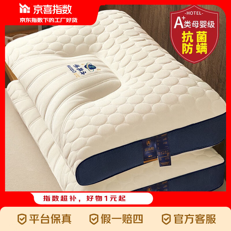 京喜指数 枕头护颈枕枕头宿舍单人一只酒店护颈枕枕头芯家用 单只 云端舱护颈枕 40x60cm