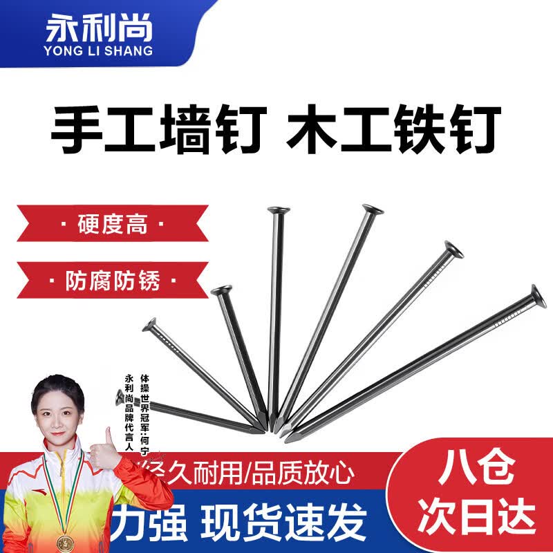 永利尚钉子手工墙钉 木工铁钉 洋钉圆钉 40mm(1斤/袋)