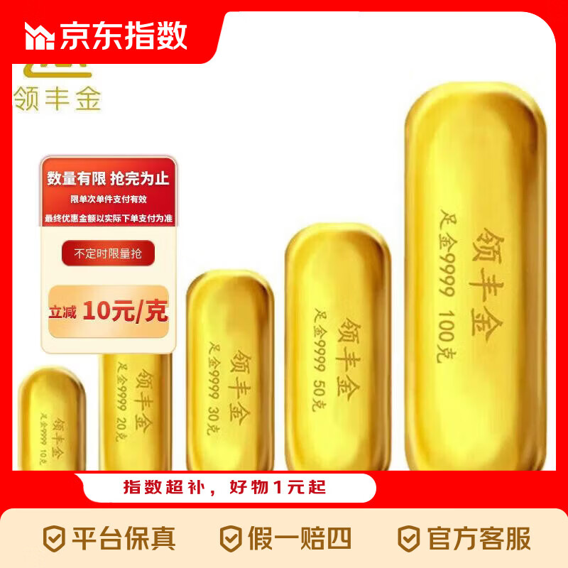 领丰金（LING FENG GOLD）足金9999黄金投资金条刻字定制春节日送人礼物 10g