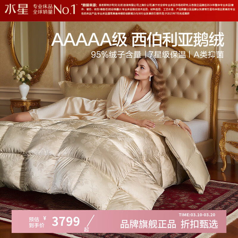 ˮ�Ǽҷ��������ǰ׶��޶��� A���־�95%���ޱ�о�ﶬ��ů���������ޱ��� �׽������������ǰ׶��޶���(��ɫ) 200cm*230cm 3799Ԫ