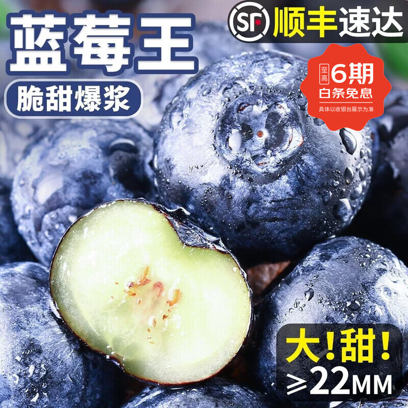 接运猫蓝莓鲜果新鲜应当季高端水果云南蓝梅现摘特大果孕妇水果整箱顺丰 12盒 【125g/盒】 【果王】单果22mm+ 顺丰包邮颗颗甄选 京东折扣/优惠券